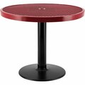 Global Industrial 36in Round Outdoor Table, 29inH, Red 278001RD